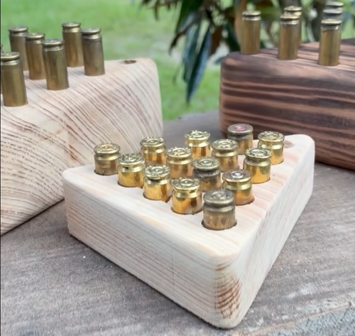 9mm Tricky Triangle Game with a light wooden triangular board and short brass-colored playing pieces